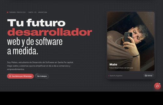 Portada de mate.dev